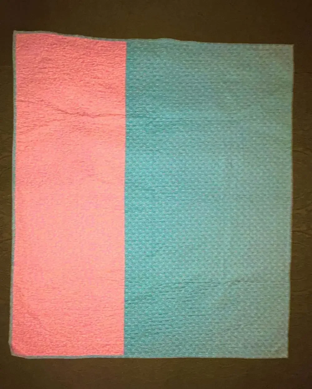 Handmade Kaffe Fassett Patchwork Quilt with Pink Polka Dot Sashing